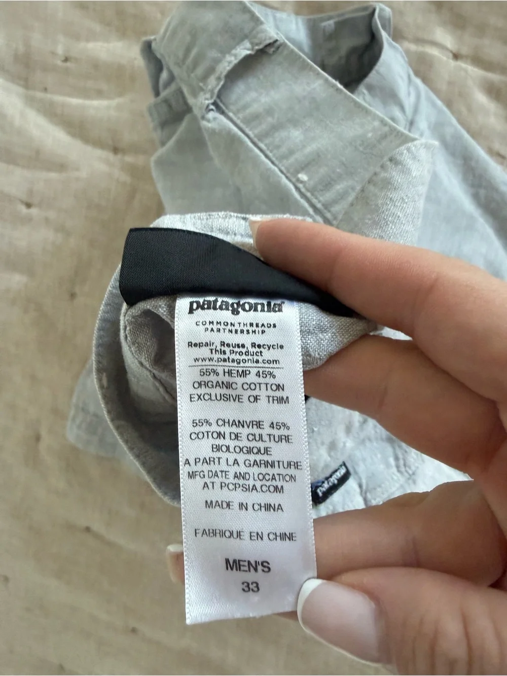 Patagonia Back Step Linen Cotton Lightweight Shorts Size 33